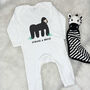 Strong And Brave Gorilla Jungle Babygrow, thumbnail 8 of 10