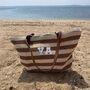 Personalised Beige Brown Stripe Tote Beach Bag, thumbnail 5 of 6