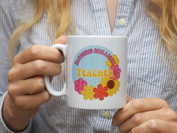Personalised 'Crochet Flowers' Teacher Mug, 4 of 4