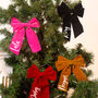 Personalised Velvet Christmas Tree Bow, thumbnail 1 of 6