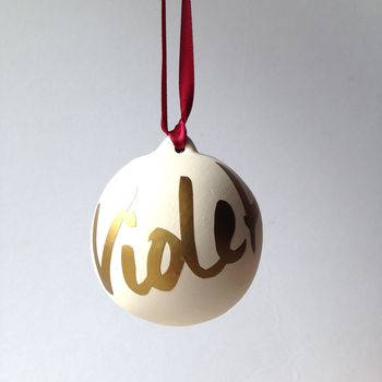 Personalised Ceramic Christmas Bauble, 4 of 5