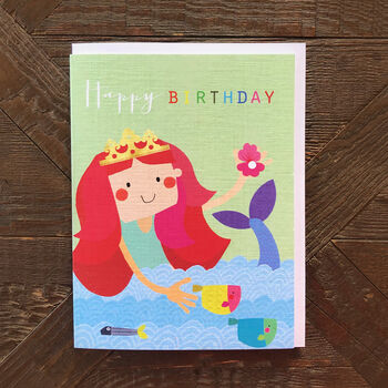 Mini Little Mermaid Birthday Card, 5 of 5