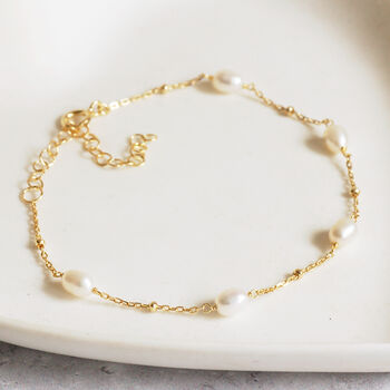 Gold Plated Sterling Silver And Pearl Bracelet, 3 of 6