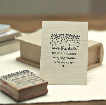 Save The Date Stamp Wedding Hearts Design, 2 of 7