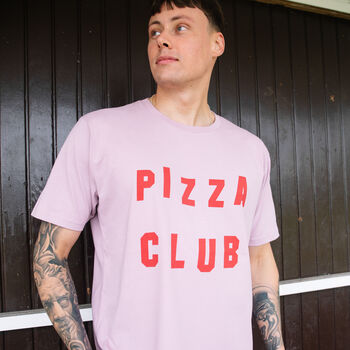 Pizza Club Men’s Slogan T Shirt, 2 of 3