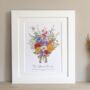 Birth Flowers Family Colourful Bouquet Print, thumbnail 2 of 4