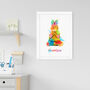 Personalised Kid's Meditating Rabbit Wall Art, thumbnail 5 of 12