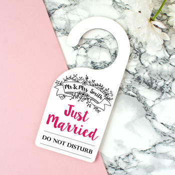 Personalised 'Just Married' Newlyweds Sign, 5 of 8
