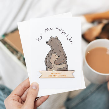 Personalised Bear Hug Family New Baby Card, 2 of 8
