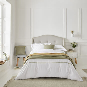 Lexington Olive Green Two Line Sateen Bed Linen, 9 of 12
