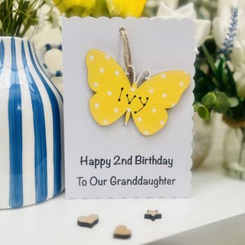 Personalised Granddaughter Butterfly Birthday Card, 3 of 11