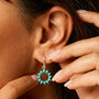 Halo Radiance Turquoise Silver Pendant Necklace, thumbnail 6 of 10