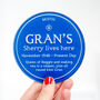 Personalised Blue Plaque Coaster For Gran, thumbnail 3 of 4