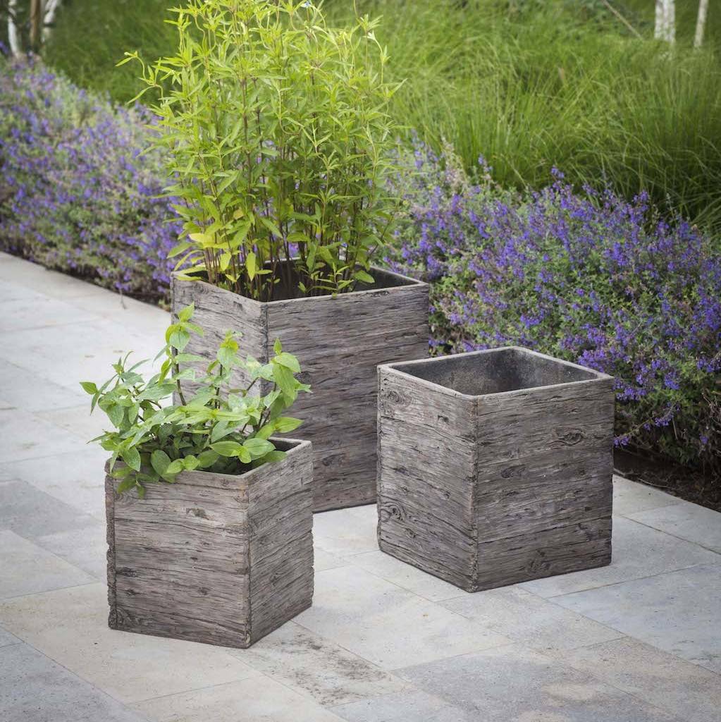 driftwood effect finish planters by the forest & co