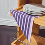 Block Stripe Napkins Set Of Two: Aubergine/Mauve, thumbnail 1 of 8