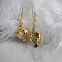 Pomegranate Drop Hoop Pearl Earrings, thumbnail 8 of 12