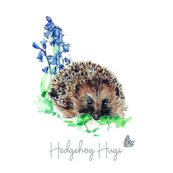 Hedgehog Hugs Watercolour Greetings Card, 3 of 3