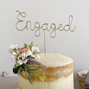 Engaged Wire Cake Topper, 2 of 6