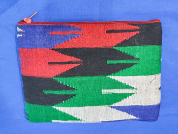 Nepali Dhaka Handwoven Pouch, Fair Trade Bold Colours, 7 of 7