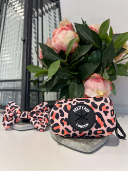 Orange Marmalade Leopard Print Dog Poo Bag Dispenser, 4 of 7