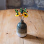 Autumnal Glass Flower Bouquet In Green Ceramic Vase, thumbnail 3 of 8