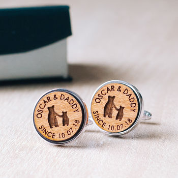 Daddy And Child Bear 'Since…' Personalised Cufflinks, 6 of 7