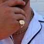 Gold Plated Chunky Cross Ring For Men Steel Signet Ring, thumbnail 1 of 9