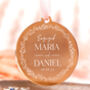 Personalised Newly Engaged Gold Christmas Ornament, thumbnail 1 of 7