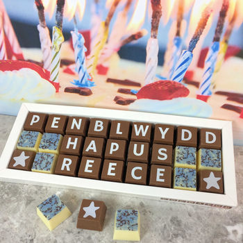 Personalised Welsh Happy Birthday Chocolate Gift, 3 of 5