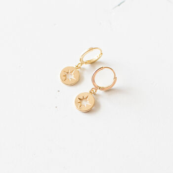 North Star Huggie Hoop Earrings, 5 of 11