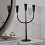 Forged Iron Trident Table Candlestick, thumbnail 3 of 7