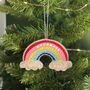 Personalised Beaded Rainbow Christmas Decoration, thumbnail 2 of 3