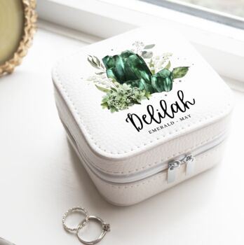 Personalised Birth Stone Jewellery Case, 5 of 10