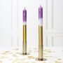 Handmade Purple And Gold Dipped Glitter Candlesticks Pair, thumbnail 1 of 2