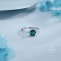 Sterling Silver One Carat Emerald Green Cz Ring, thumbnail 1 of 12