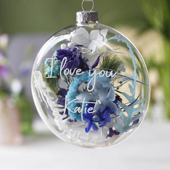 Engagement Floral Glass Bauble Hanging Decoration, 4 of 12