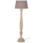 Tall Natural Wooden Floor Lamp With Linen Shade, thumbnail 1 of 1