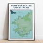 Personalised Pembrokeshire Coast Path Map Art Print, thumbnail 6 of 10