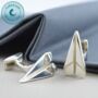 Sterling Silver Paper Plane Cufflinks, thumbnail 1 of 7