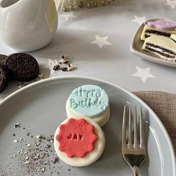 Personalised Birthday Chocolate Coated Oreo Twin Gift, 2 of 12