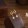 Sterling Silver Starburst Huggie Hoop Earrings, thumbnail 2 of 12