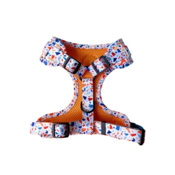 Dog Harness Puppy Harness In Orange And Blue Terrazzo, 6 of 9