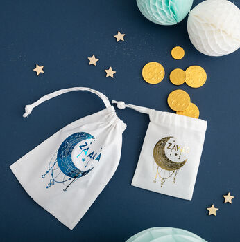 Personalised Moon Motif Foil Print Treat Bag, 2 of 2