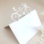 Bicycle Laser Cut Wedding Place Card, thumbnail 1 of 7