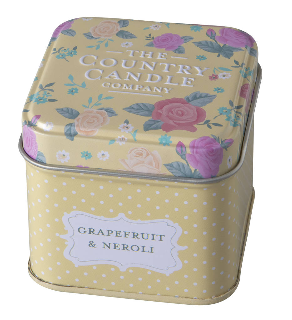 vintage floral tin candle by the country candle company