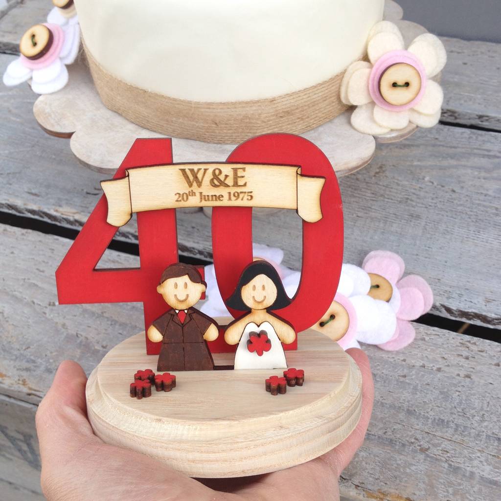 personalised wedding anniversary cake topper by just toppers