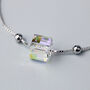 Sterling Silver Iridescent Cube Bead Bracelet, thumbnail 4 of 6
