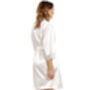 British Made Ivory Bridal Short Satin Dressing Gown With Lace Detail Ladies Size 8 To 28 UK, thumbnail 4 of 5