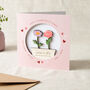 Couple's Birth Flowers Valentine's Keepsake Card, thumbnail 1 of 4