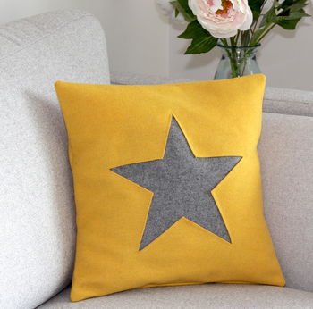Vibrant Handmade Wool Cushion With Star, 6 of 9